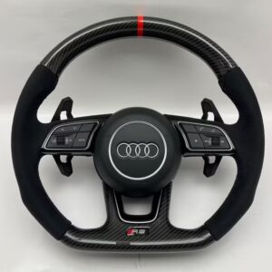 carbon fiber alcantara steering wheel audi a4 b9 a5 f5 with paddle shifters