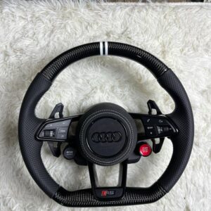 Volant Sport Audi RS Carbone et Cuir Perforé